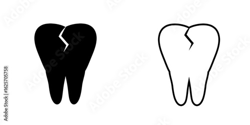 Cavities set icon isolated on white background.