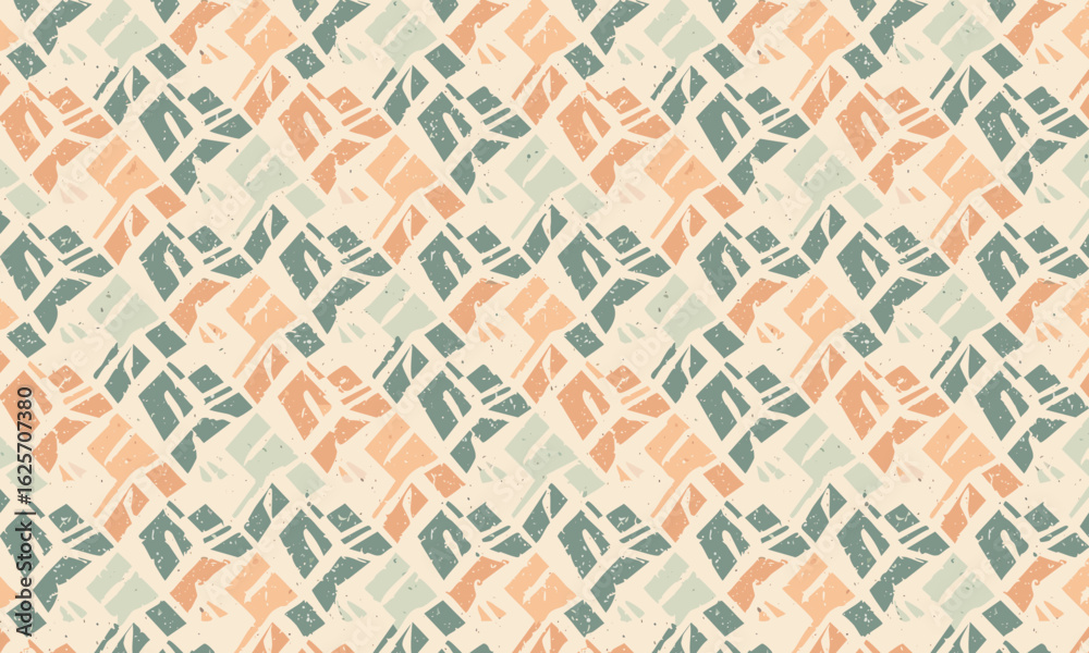 Fototapeta premium Abstract Geometric Diamond Pattern, Modern Gemstone Mosaic, Seamless Vector Background