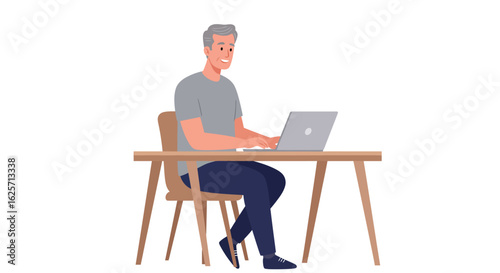 man working on laptop