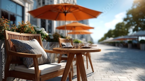 Outdoor cafe seating arrangement