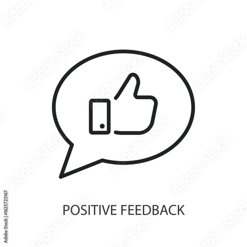 Positive feedback thin line vector icons.