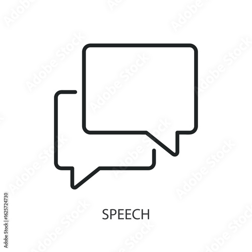 Speech thin line vector icons.
