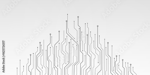 Modern circuit technology white abstract lines background. Great for minimal tech designs, professional presentations, and clean templates.