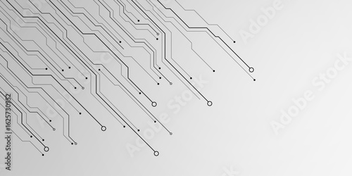 Gray circuit lines abstract background design. Perfect for electronic device ads, modern tech branding, and digital presentations.