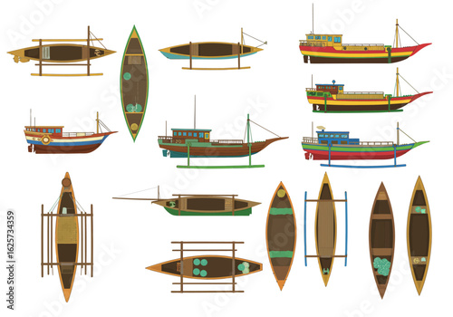 Collection of Diverse Boats and Ships: Traditional and Modern Designs.