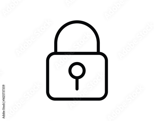 Simple Outline of a Padlock Icon Representing Security and Privacy