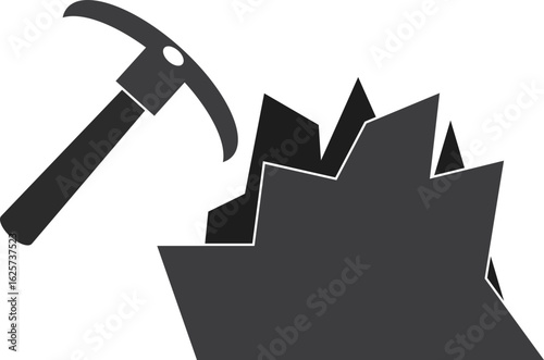 pickaxe mine excavation stone rock geology environment science icon.svg