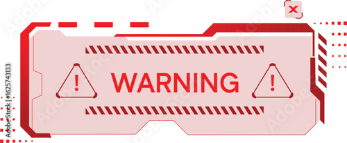 Warning alert attention futuristic game element graphic