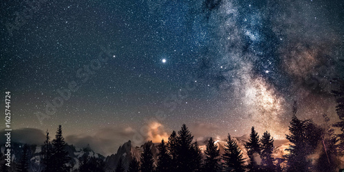night landscape with moon and clouds