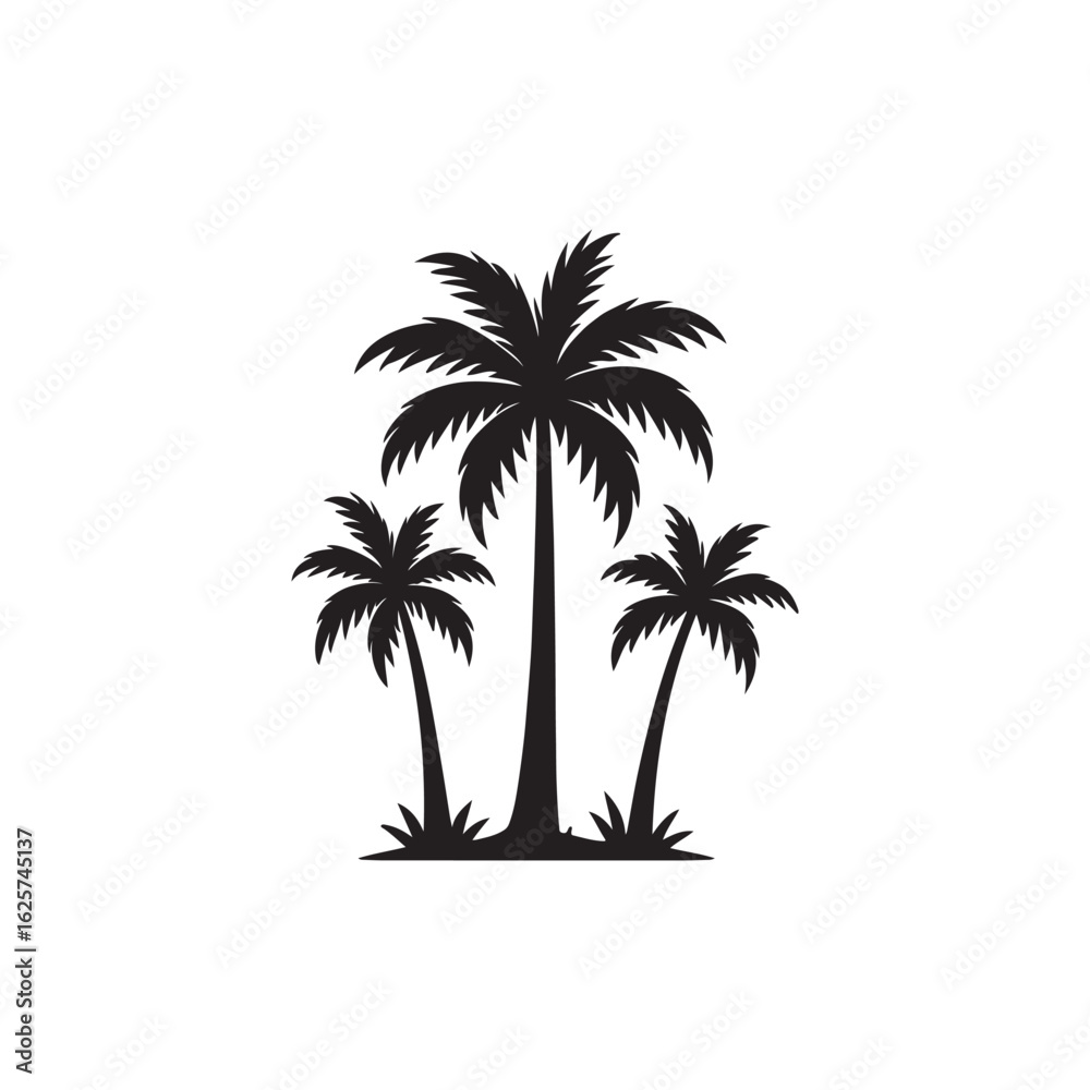 Fototapeta premium Silhouette of three palm trees