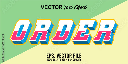 Order sign editable text effect font style