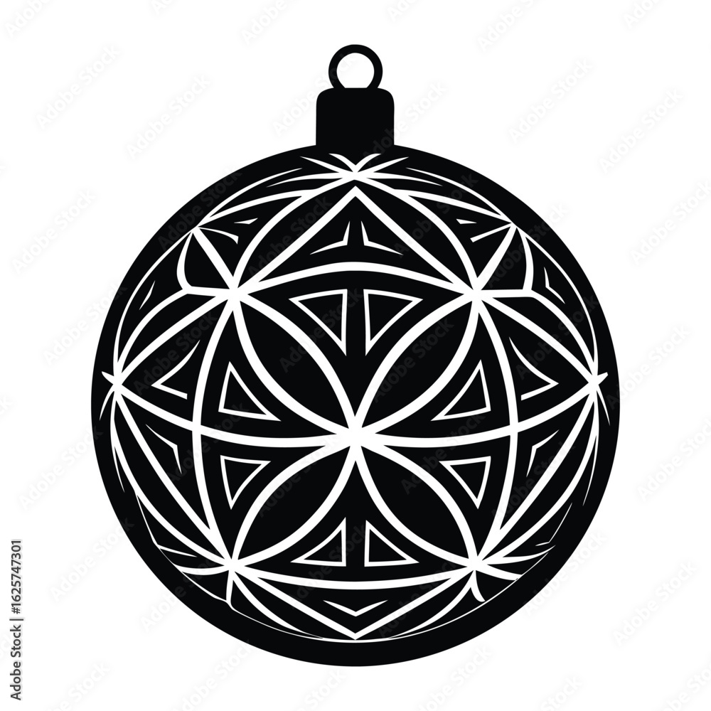 Fototapeta premium Christmas ball ornament vector illustration.