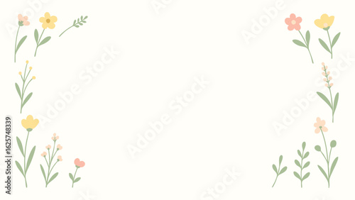 Delicate floral card border illustration