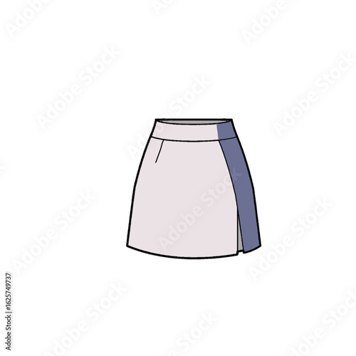 A simple white and bluish miniskirt for women. It gives an elegant impression.
