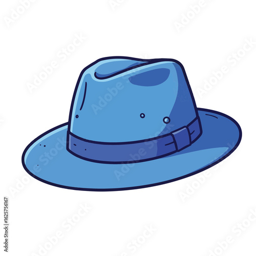 Stylish blue hat on white background, fashion statement