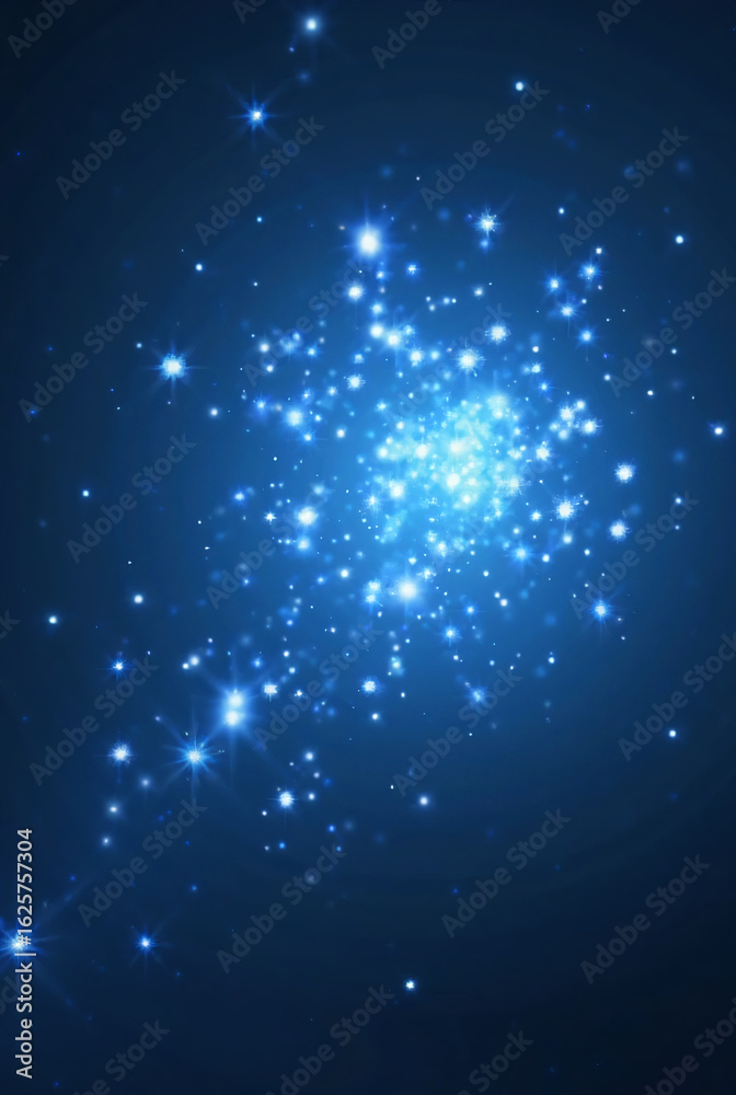 Obraz premium Abstract blue background with stars for a winter holiday night sky design
