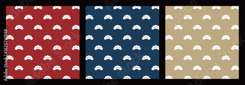 3色の和柄パターン　「松」