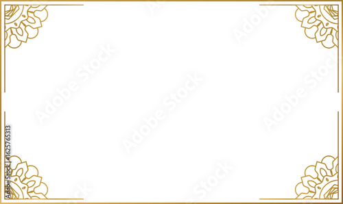 Mandala gold frame floral border ornament element vector