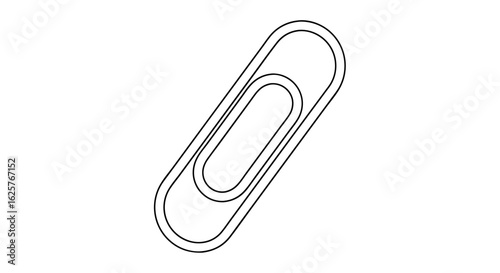 Simple outline illustration of a metal paperclip perfect for stationery and office supply design projects or back to school materials