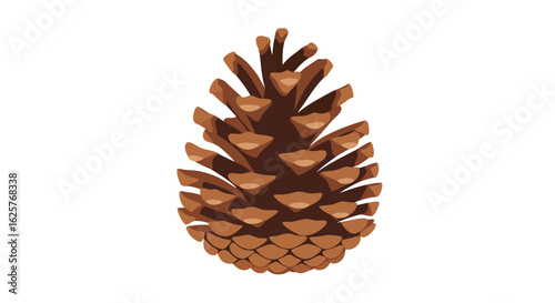 Detailed pine cone illustration, showcasing its texture and organic shape, conveying natural beauty with earth tone aesthetics