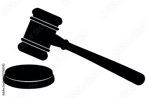 Judge gavel silhouette vector