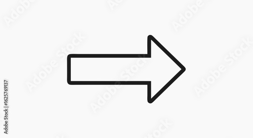 Simple Black Arrow Pointing Right on White Background for Directional Guidance