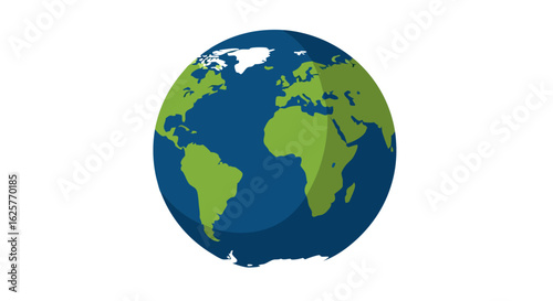 Stylized globe illustration displaying continents against a clean white backdrop offering a vivid perspective of earth representation of world