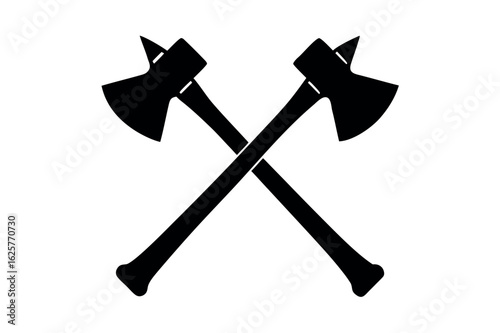 Axe black silhouette, Two old axe silhouette vector 