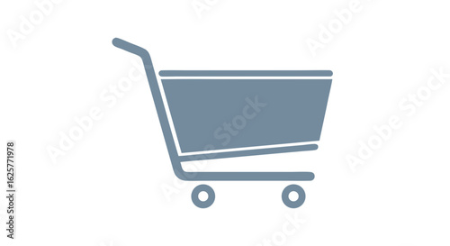 Simple, Clean, and Minimalist Shopping Cart Graphic Illustration for E-commerce and Retail Applications