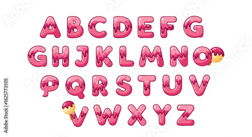 Sweetly Dripping Alphabet: A Fun and Playful Font with a Candy-Coated Aesthetic for Creative Designs and Engaging Visuals