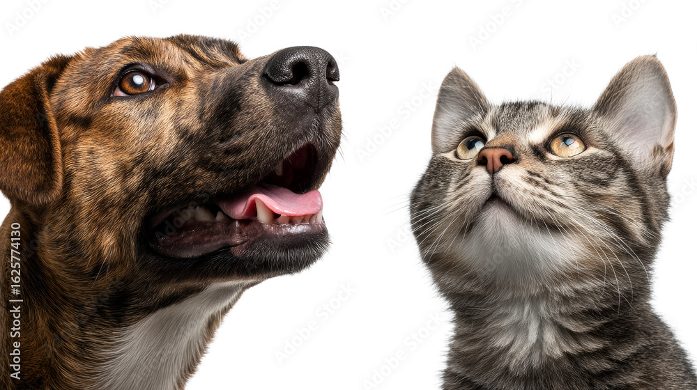 Obraz premium Companions in harmony featuring a dog and a cat together