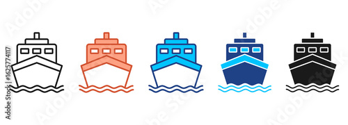Ship Icon Set Multiple Style Collection