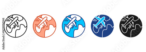 Plane Icon Set Multiple Style Collection