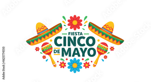 Festive Cinco de Mayo vector illustration with traditional elements perfect for celebration graphics