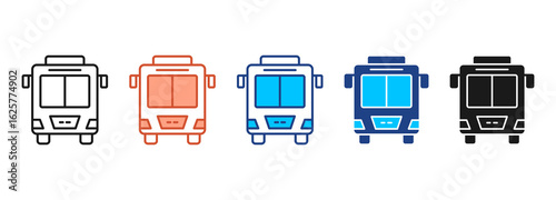 Bus Icon Set Multiple Style Collection