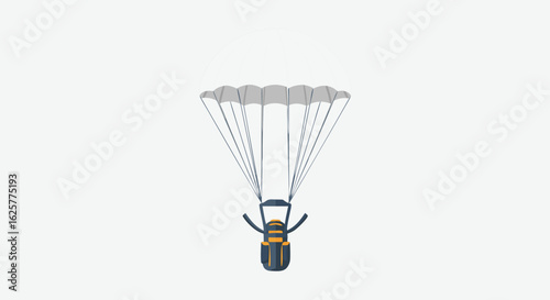 Parachute illustration displaying adventure concept in minimalistic style ideal for travel agencies 3D rendering