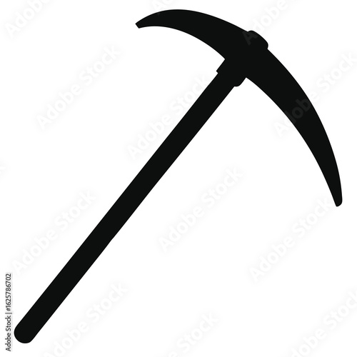 Silhouette of a Handheld Mining Pickaxe Tool