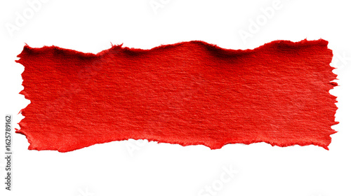 Wallpaper Mural Bright red torn paper with a rough edge on a transparent background Torontodigital.ca