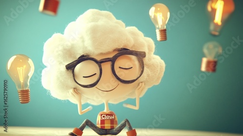 Cloud character, relaxed pose