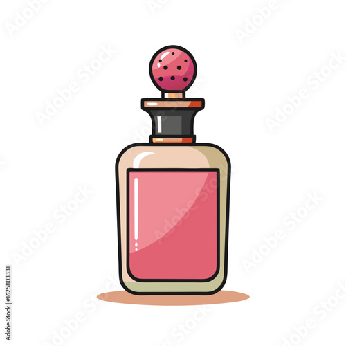 a vintage-style perfume bottle with a classic glass design, no background vector file. 