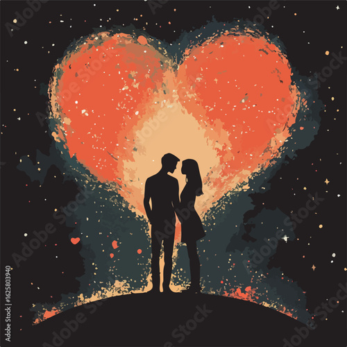 Cosmic Love Vector Illustration