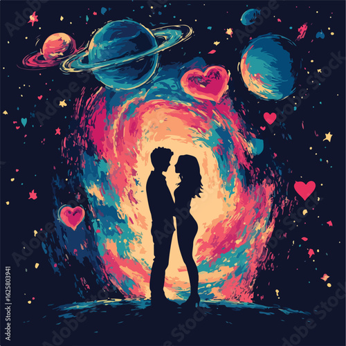 Cosmic Love Vector Illustration