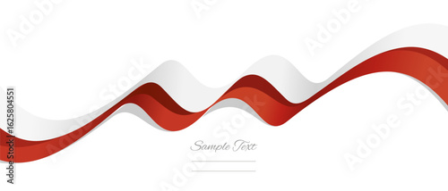 New abstract Poland wavy flag ribbon with shadows. Polish flag vector illustration isolated on white background