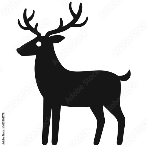 Majestic Silhouette of a Deer with Antlers