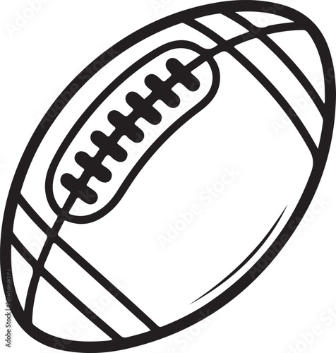 American Football Ball Vector Icon Sports Equipment Graphic