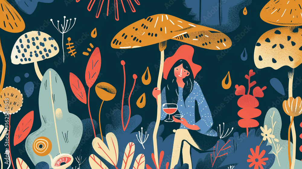 Naklejka premium Vibrant abstract shapes intertwining to form a dynamic and visually striking composition.