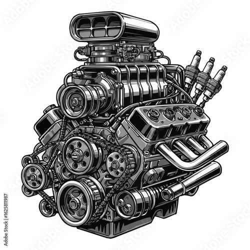 HighPerformance Engine Supercharged V8 Powerplant