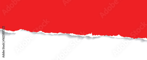 Wallpaper Mural Realistic torn paper edge. Ripped red paper mockup isolated on transparent background. Piece of rip paper PNG. mockup template  Torontodigital.ca