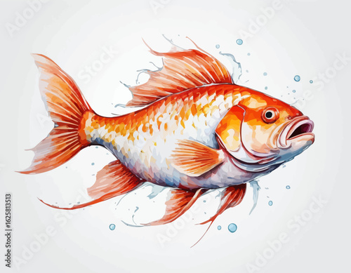  The fish's body is covered in detailed, shimmering scales that transition in color from a vibrant, metallic blue-green on its back to a softer, pearlescent white on its underside. Its head, gills, an