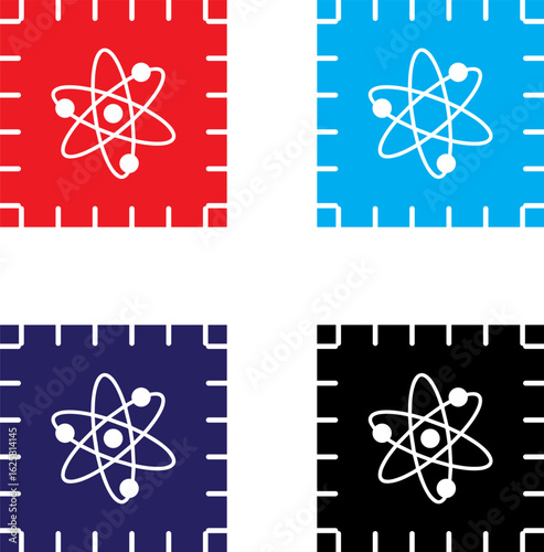 Quantum Processor Chip Icons Set: The Future of Computing